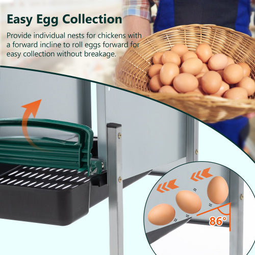 4-Hole Chicken Nest, With Legs And Cover To Protect Eggs,Green Inkedjoy