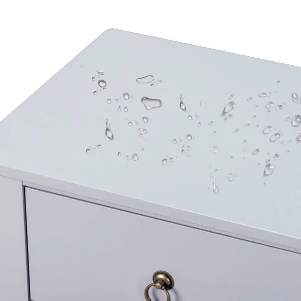 Gray P2 Grade, MDF Spray Paint, Side Cross Type, One Drawer Bedside Cabinet 2pcs My Store