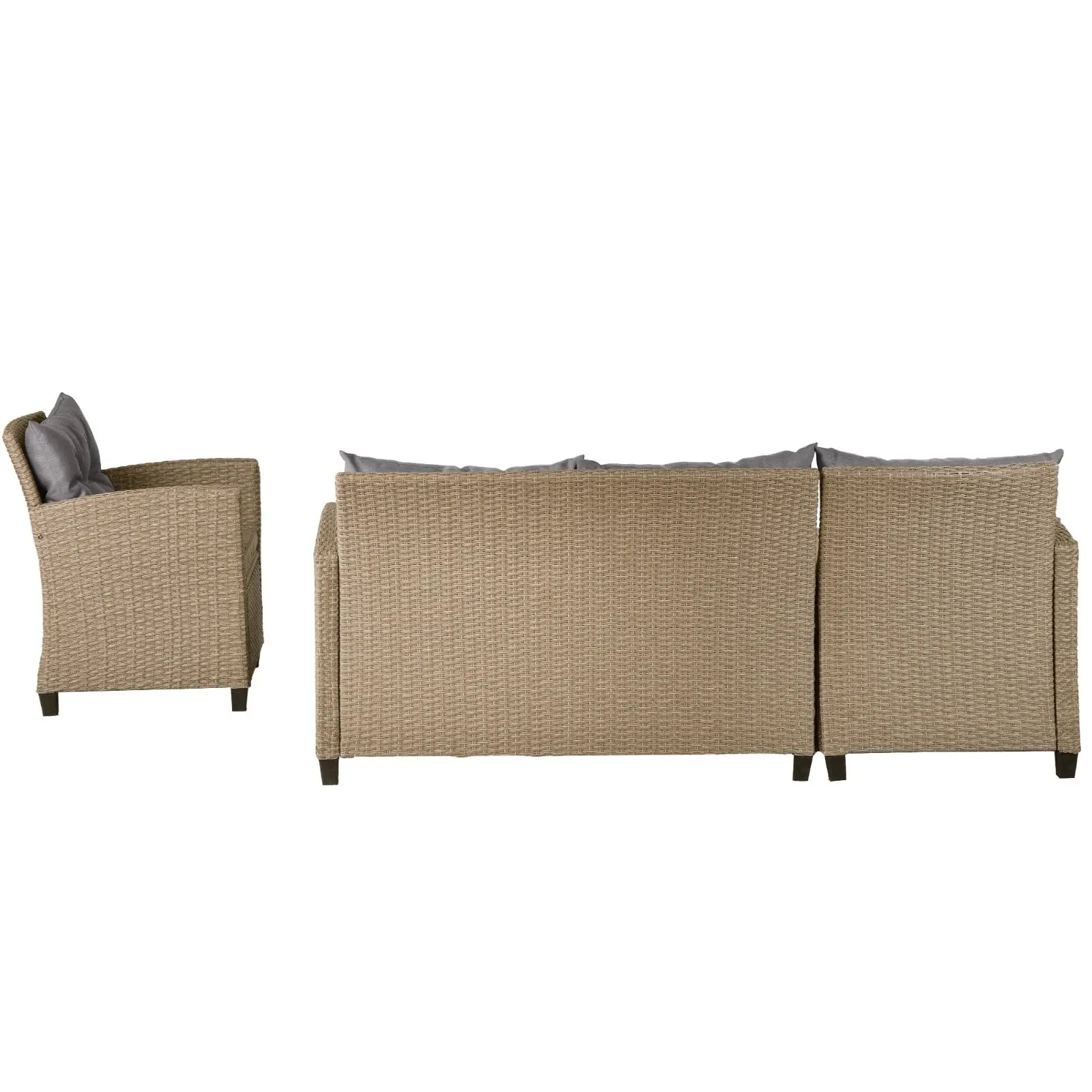 Patio Furniture Sets  4PC Wicker Rattan Sofa Conversation Set My Store