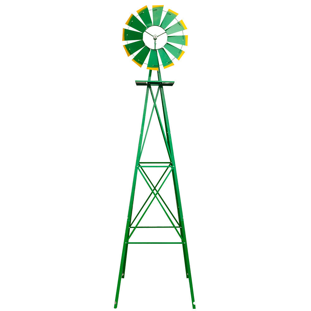 8FT Weather Resistant Yard Garden Windmill Green My Store