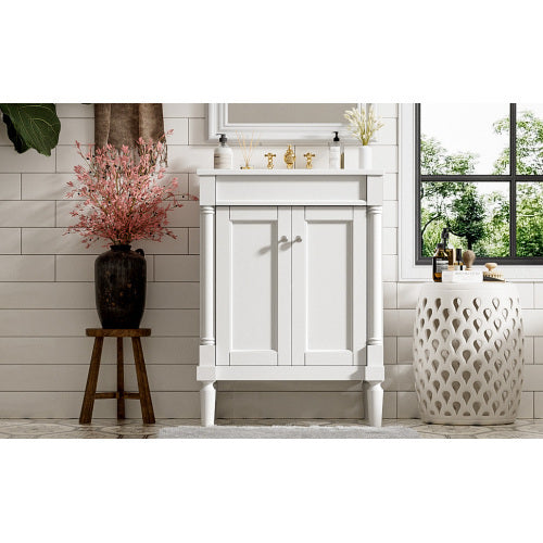 Vanity With Top Sink, 2-Tier Modern Bathroom Storage Cabinet My Store