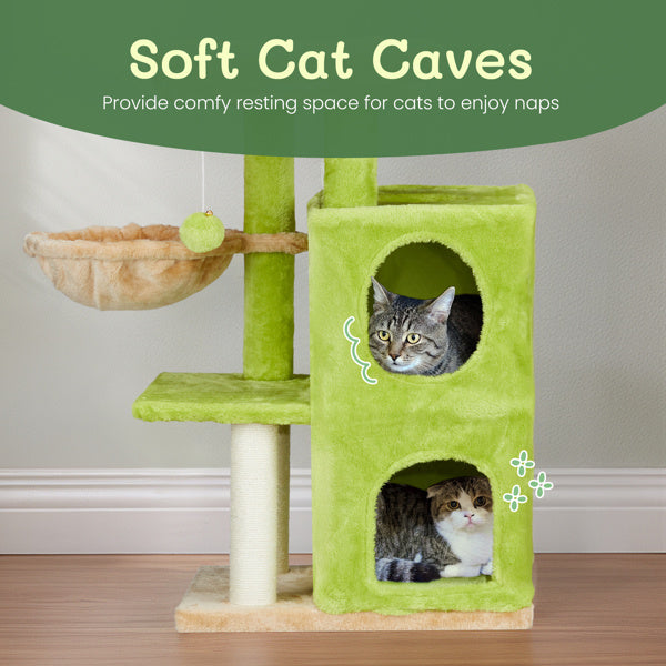 3-inch Yellow-green Speaker-shaped Double-layer Cat House Hammock Cat Bed My Store