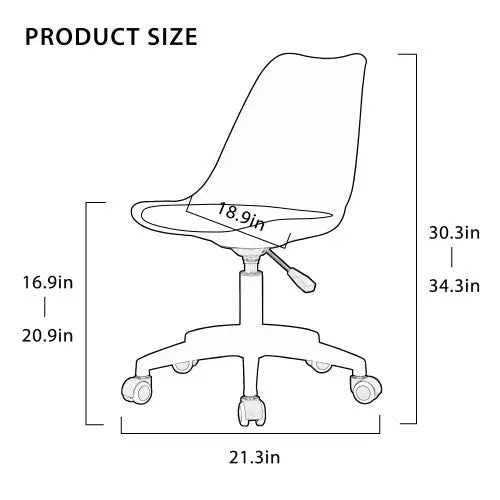Modern Home Office Desk Chairs, Adjustable 360 Swivel Chair Engineering Plastic Armless Swivel Computer Chair With Wheels For Living Room, Bed Room Office Hotel Dining Room And Amber Brown My Store