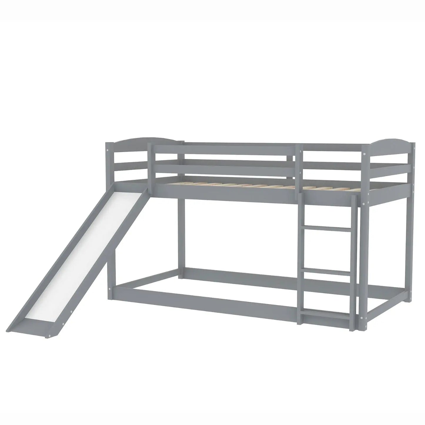 Gray Twin Twin Bunk Bed Convertible Slide Ladder My Store