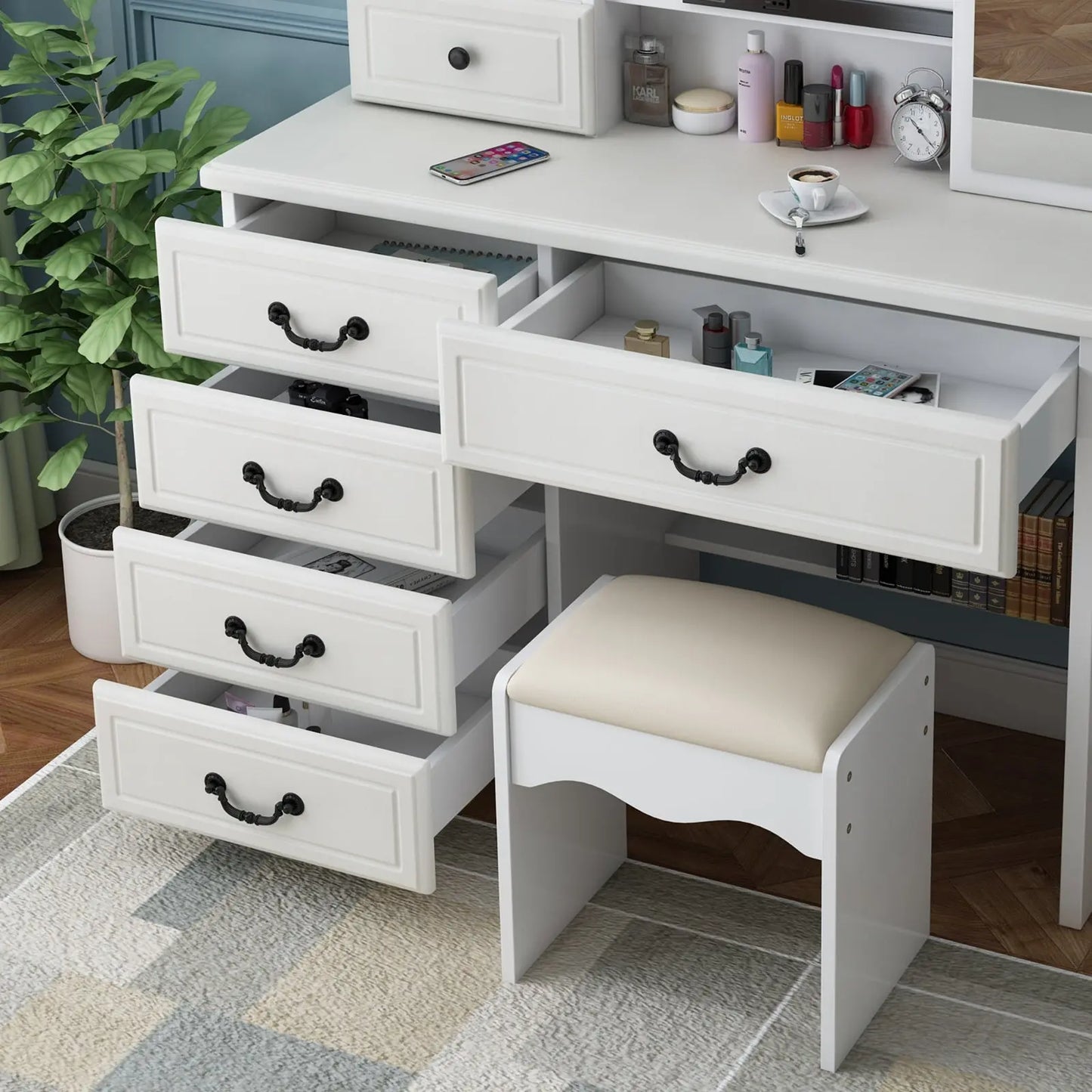 Vanity Desk With Mirror & Lights My Store