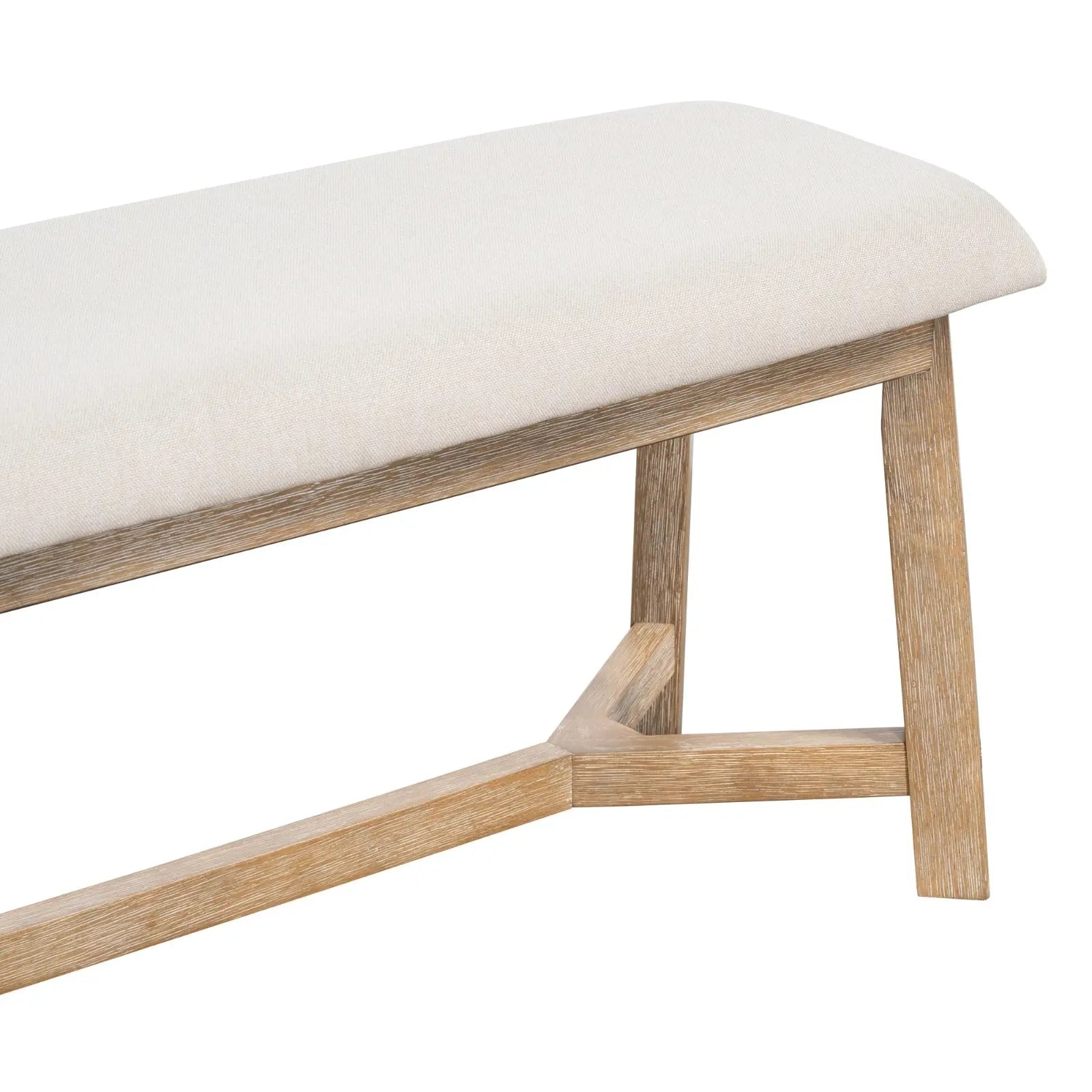 6-piece Retro Farmhouse Style Dining Set, Rectangular Table And 4 Upholstered Chairs My Store