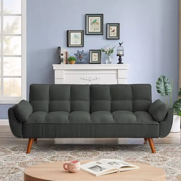 Newly Designed Linen Sofa Furniture With Adjustable Backrest And Easy Assembly Lounge Chair - Dark Gray My Store