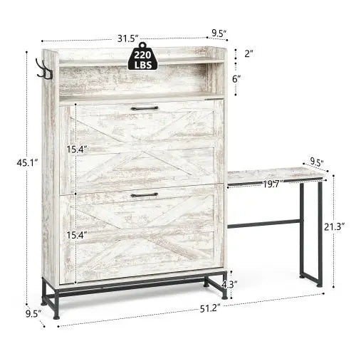 Shoe Cabinet Rack- White My Store