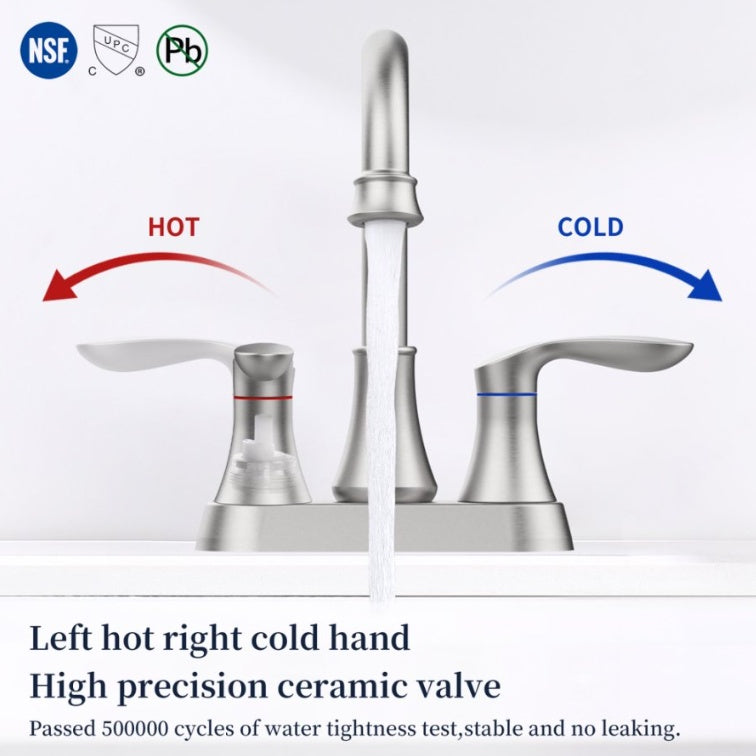 2-Handle 4-Inch Brushed Nickel Bathroom Faucet Ohberri