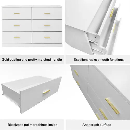 Modern White 6-drawer Dresser My Store
