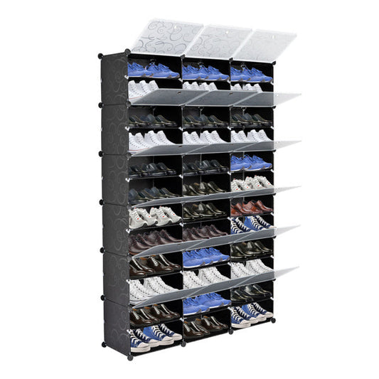 3 Rows, 12 Layers, 36 Compartments Plastic Shoe Box Storage Rack Inkedjoy