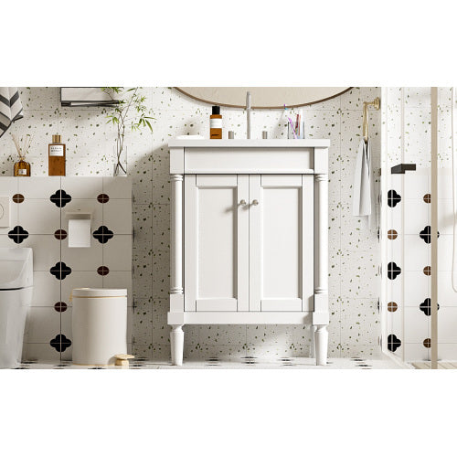 Vanity With Top Sink, 2-Tier Modern Bathroom Storage Cabinet My Store