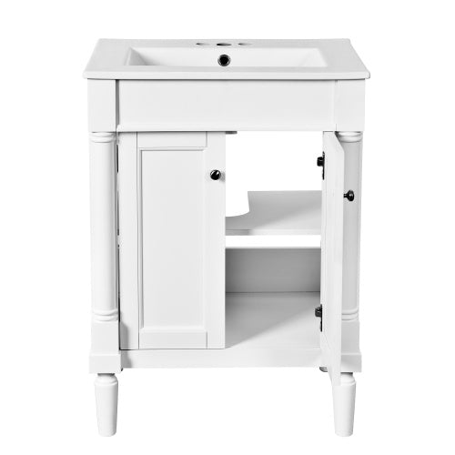 Vanity With Top Sink, 2-Tier Modern Bathroom Storage Cabinet My Store