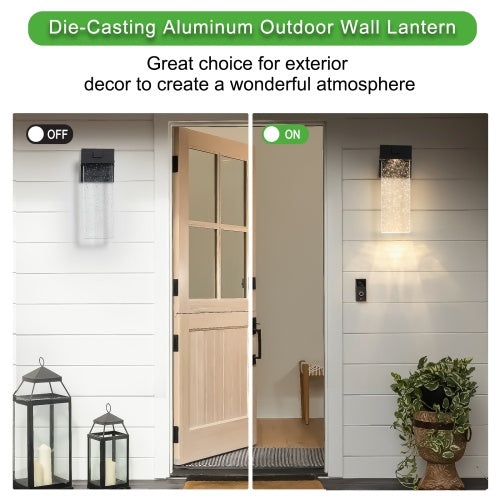 Outdoor Waterproof Transparent LED Crystal Wall Light Supports Many Types Of Bulb-2 Packs Inkedjoy
