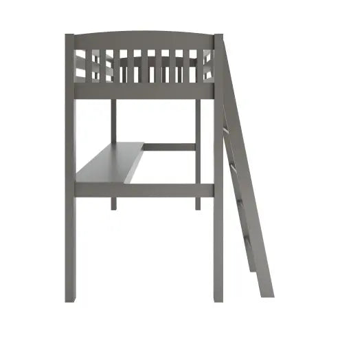 Grey High Loft Bed With Desk And Storage My Store