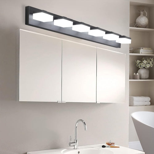 Modern 6 Lights Black LED Makeup Mirror Fixtures For Bathroom And Vanity Inkedjoy
