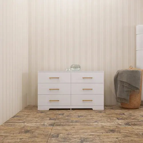 Large White Six Drawer Dresser My Store