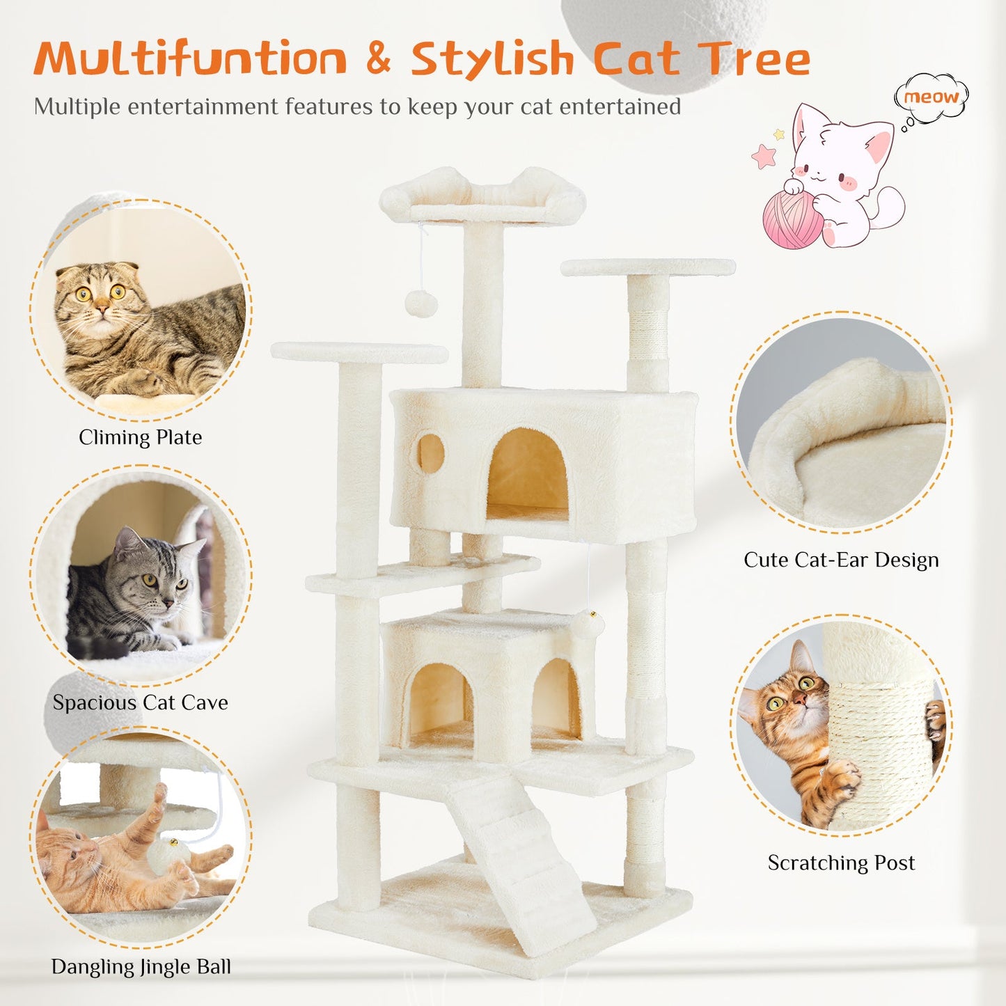 Multi Functional Cat Treehouse Cat Climbing Frame My Store