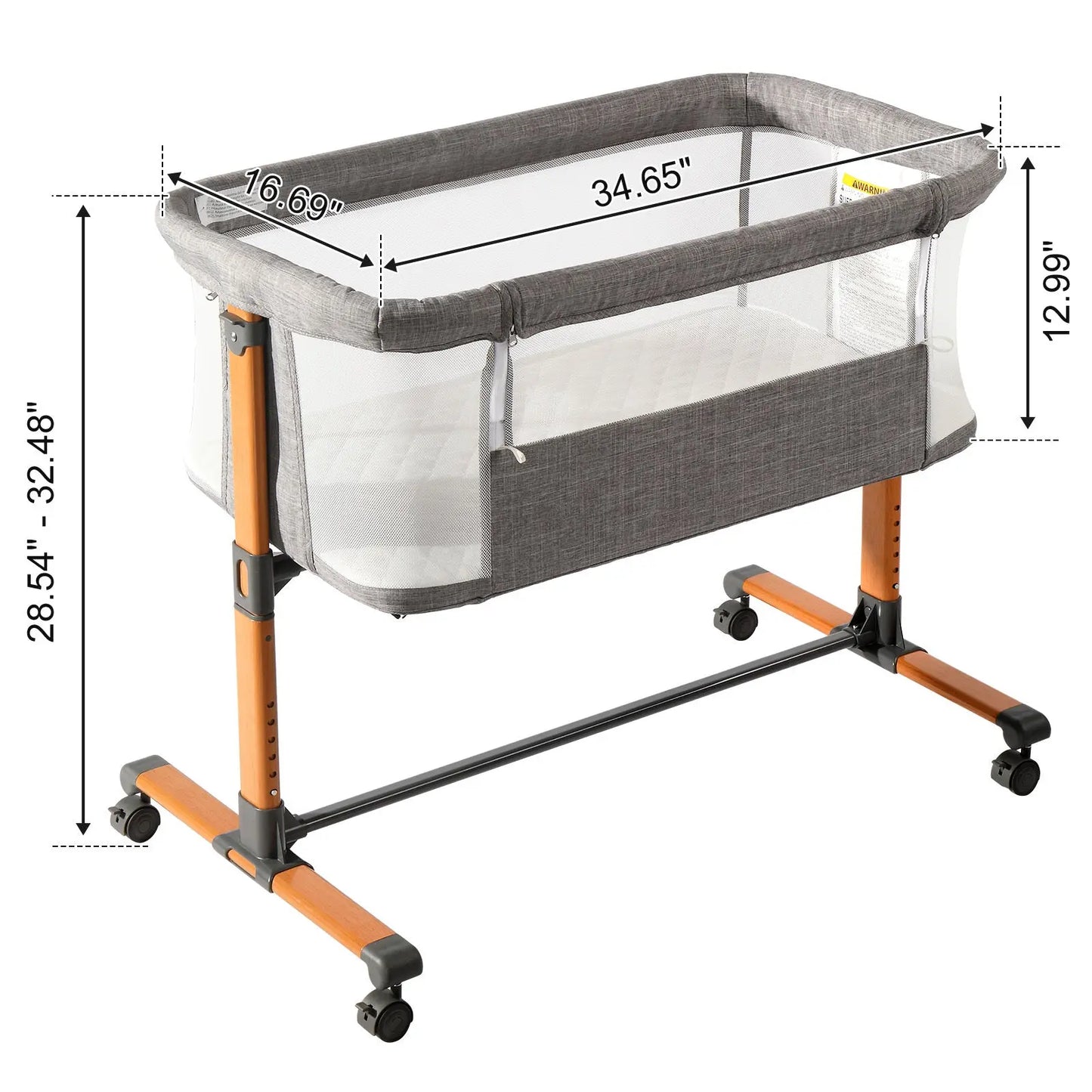150D Encrypted Cationic Cloth , Grey, Bassinet Bed For Babies My Store