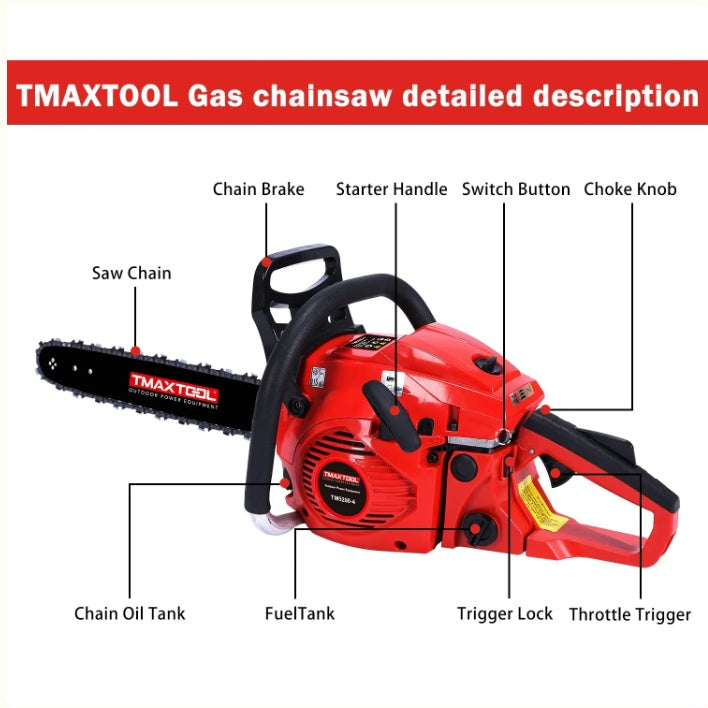 62cc Powerful 20 Inch Gas Chainsaw With 2 Stroke My Store