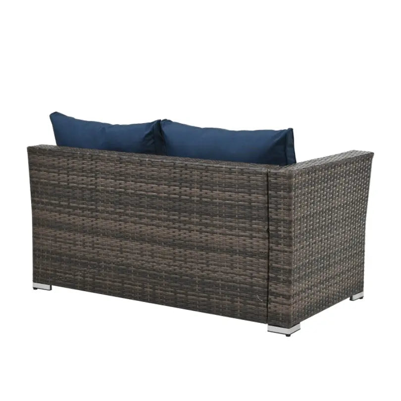 Patio Furniture, Outdoor Furniture, Seasonal PE Wicker Furniture, 4 Set Wicker Furniture With Tempered Glass Coffee Table My Store