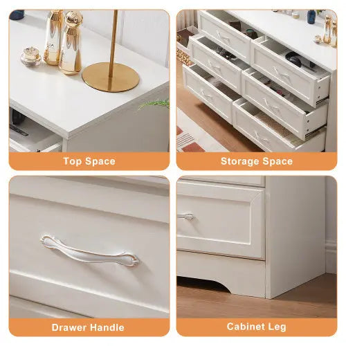 Chipboard 6 Drawer Bedroom Drawer Dresser My Store