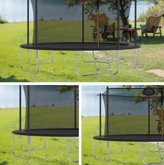 14 FT TRAMPOLINE INSIDE SAFETY NET WITH BASKETBALL HOOP My Store