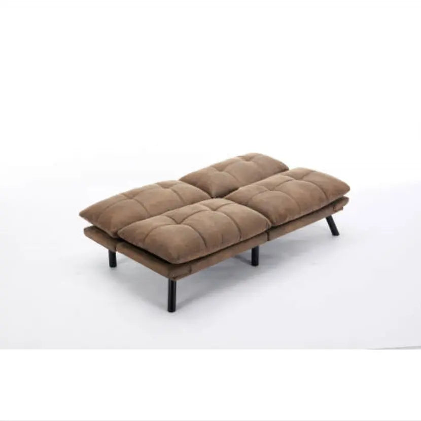 Leatehr Feeling Brown Convertible Folding Modern Sofa Bed My Store