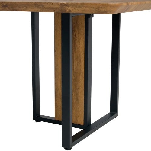 Dining Table Set With 4 Brown Suede Chairs. Inkedjoy