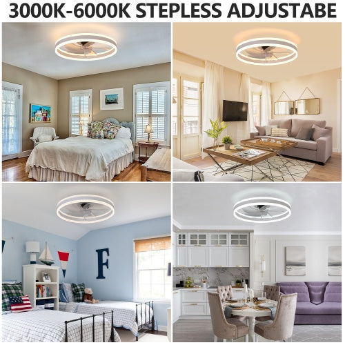 Ceiling Fan With Lighted Dimmable LEDs Inkedjoy