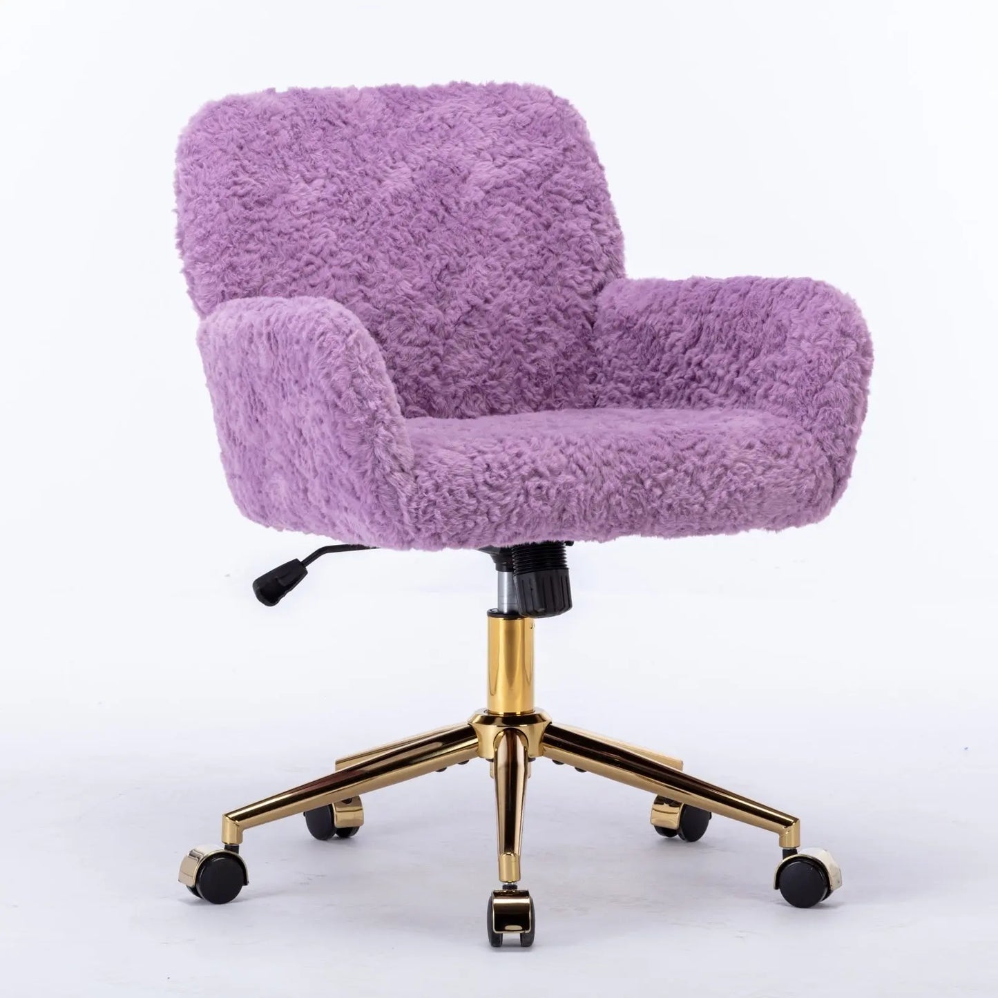 A&A Furniture Office Chair,Artificial Rabbit Hair Home Office Chair With Golden Metal Base,Adjustabl My Store