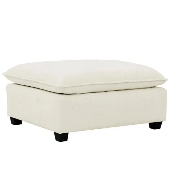 Sectional With Ottoman- Beige White My Store