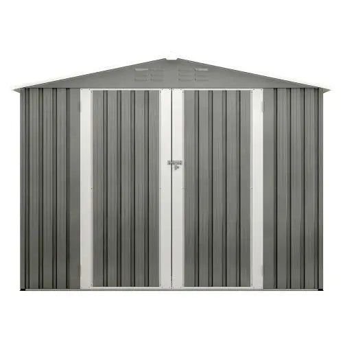 8 X 6 FT Garden Tool Storage Sheds With Metal Foundation With Floor Frame, Gray My Store
