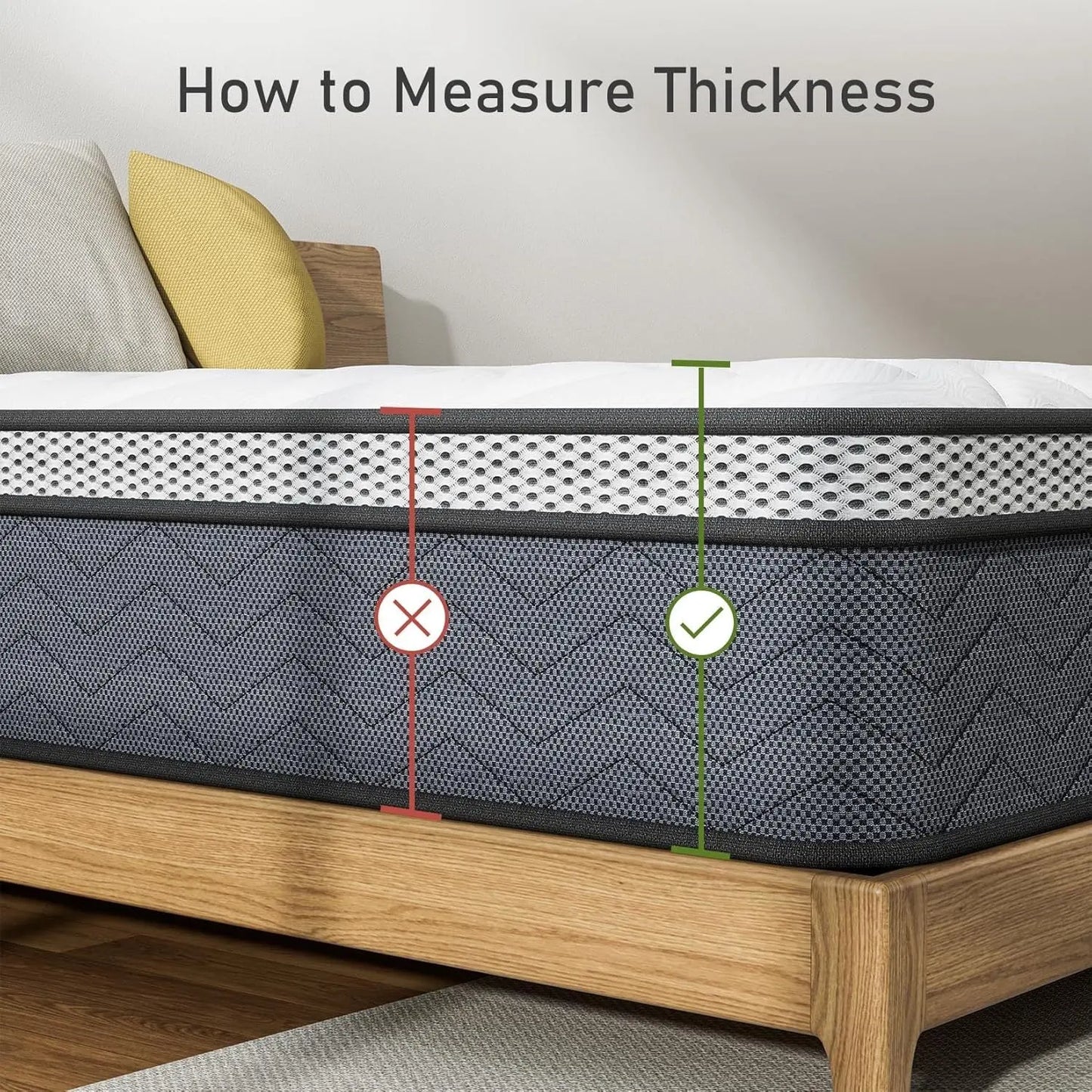 Twin Hybrid Innerspring Mattress, Plush Mattress Foam Spring Mattress, Single Bed Mattress In Box With Stress Relief,  Double Mattress With Medium Firmness My Store
