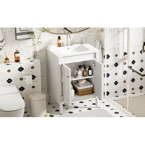 Vanity With Top Sink, 2-Tier Modern Bathroom Storage Cabinet My Store