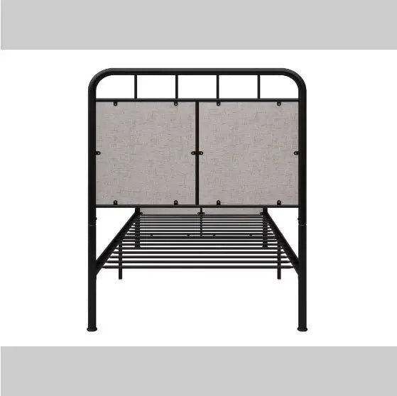 Double-size Linen Upholstered Platform Metal Bed Frame My Store