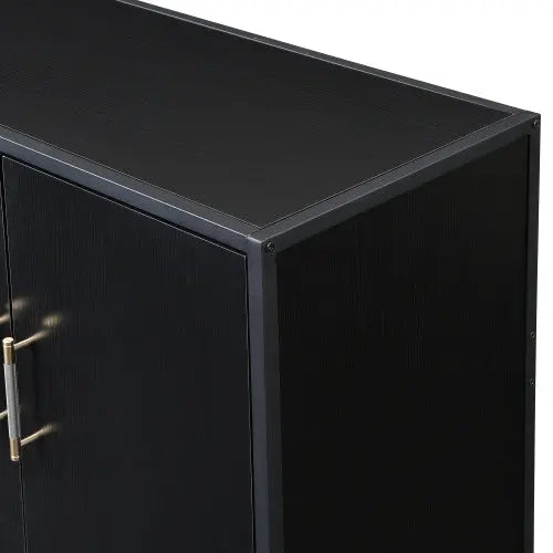 Four Door Cabinet With Metal And Crossed Leg Design My Store