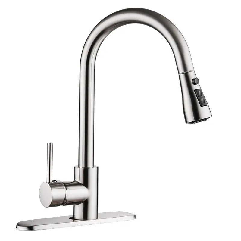 Pull-out Hot And Cold Household Kitchen And Dishwashing Brushed Copper Sink Faucet Ohberri