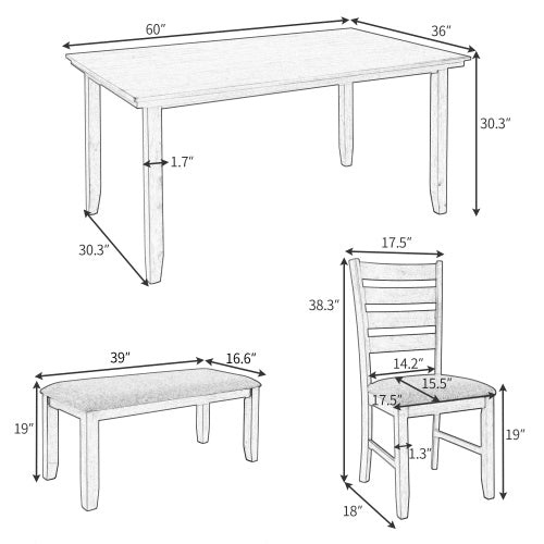 6-piece Dining Table Set My Store