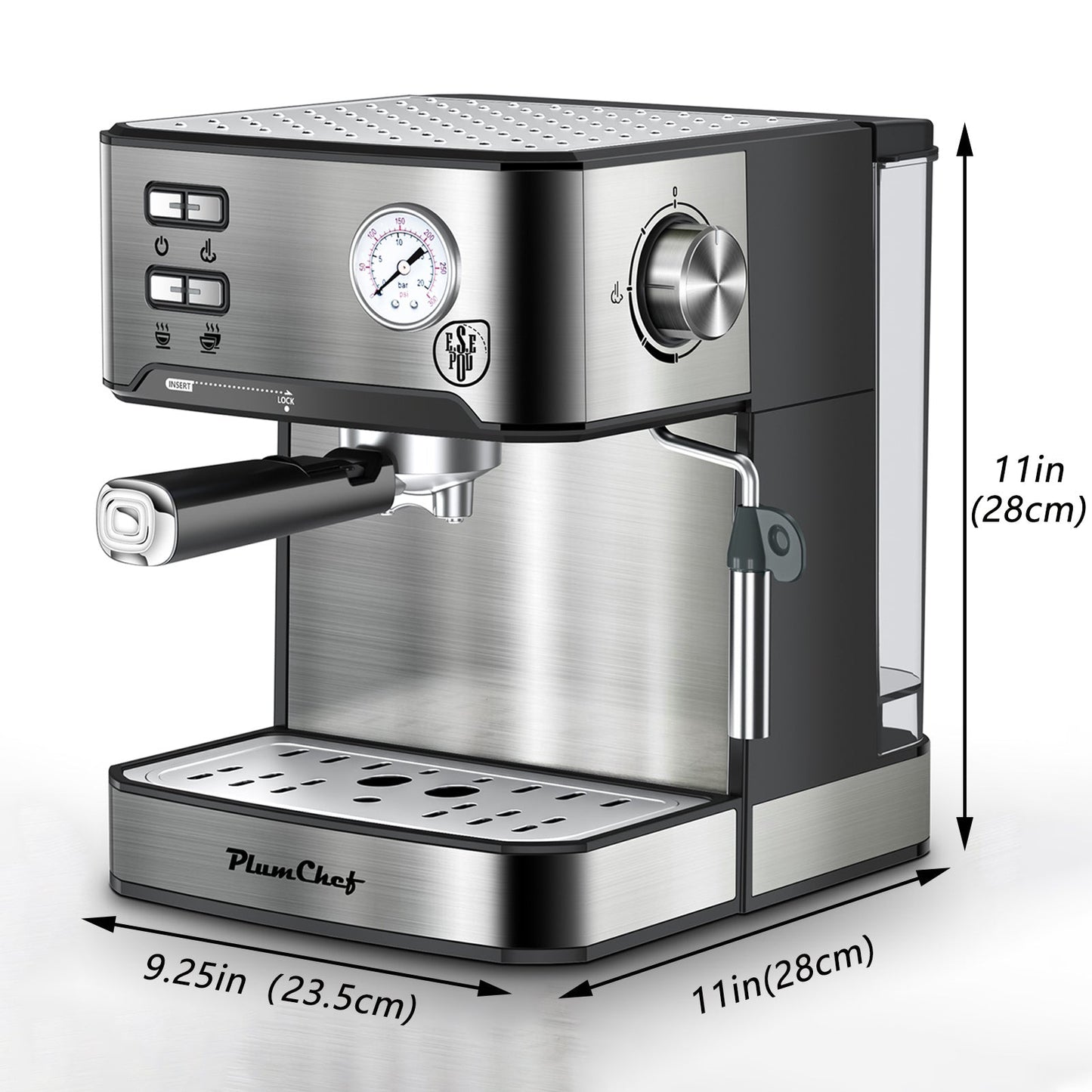 20 Bar Professional Espresso Machine With Milk Frother, Single Double Shot My Store