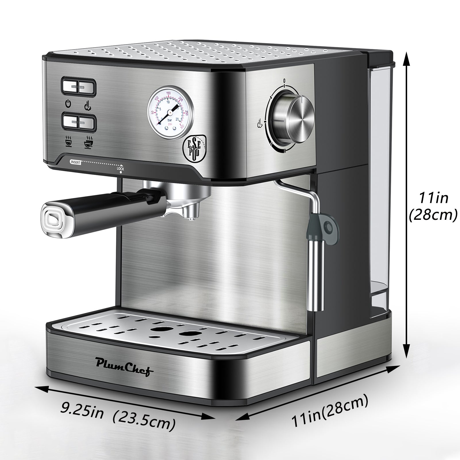20 Bar Professional Espresso Machine With Milk Frother, Single Double Shot My Store