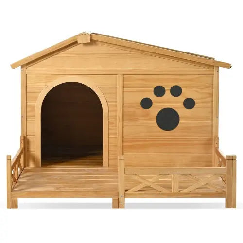 48 Wooden Dog House Outdoor With Porch My Store