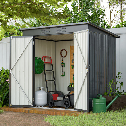 6 X 4 Ft Outdoor Storage Shed- Black Inkedjoy