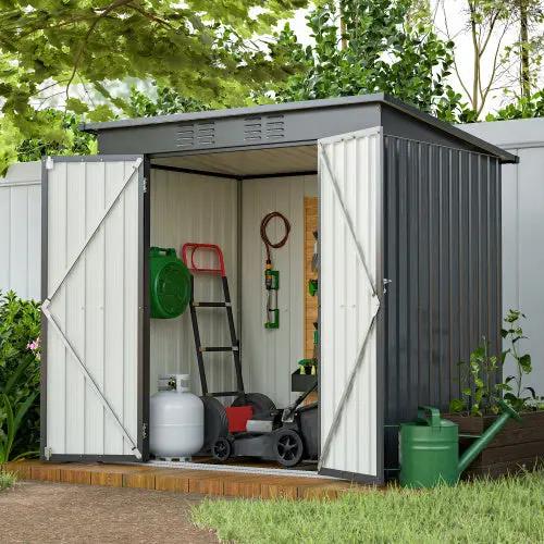 6 X 4 Ft Outdoor Storage Shed- Black Inkedjoy