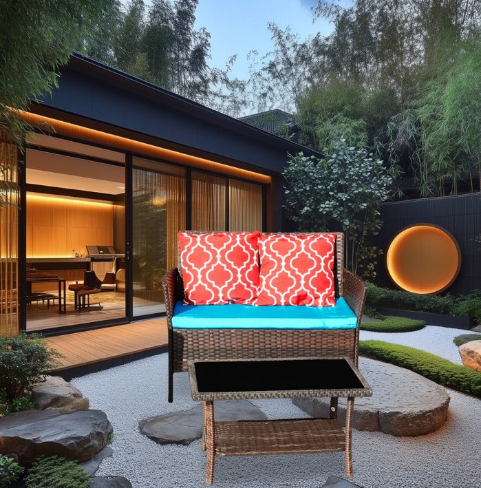 Outdoor Recreation, Courtyard Garden, Rattan Table And Chair Combination Inkedjoy