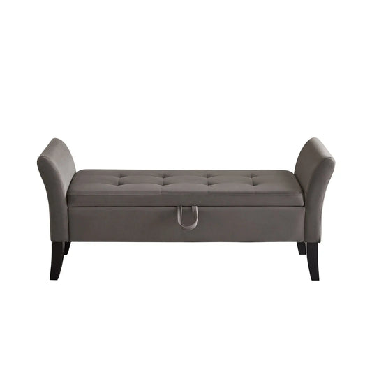 51.5  Bed Bench With Storage Grey Velvet My Store