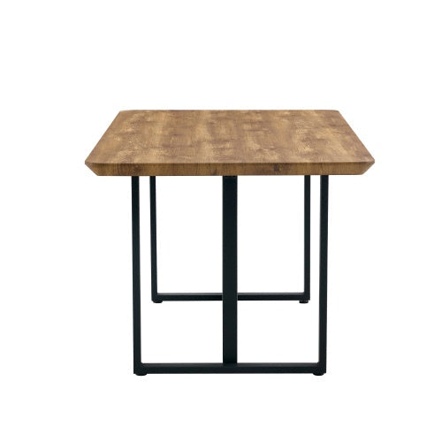 Dining Table Set With 4 Brown Suede Chairs. Inkedjoy