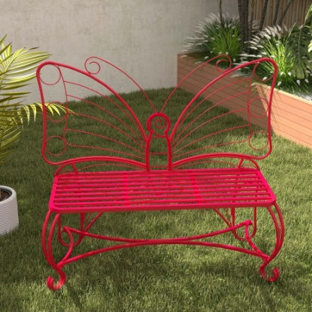 Butterfly Cast Metal Garden Bench Inkedjoy