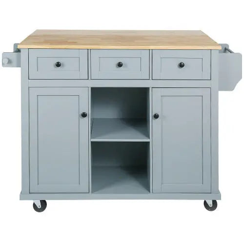 Kitchen Trolley With Rubberwood Folding Leaf Countertops My Store