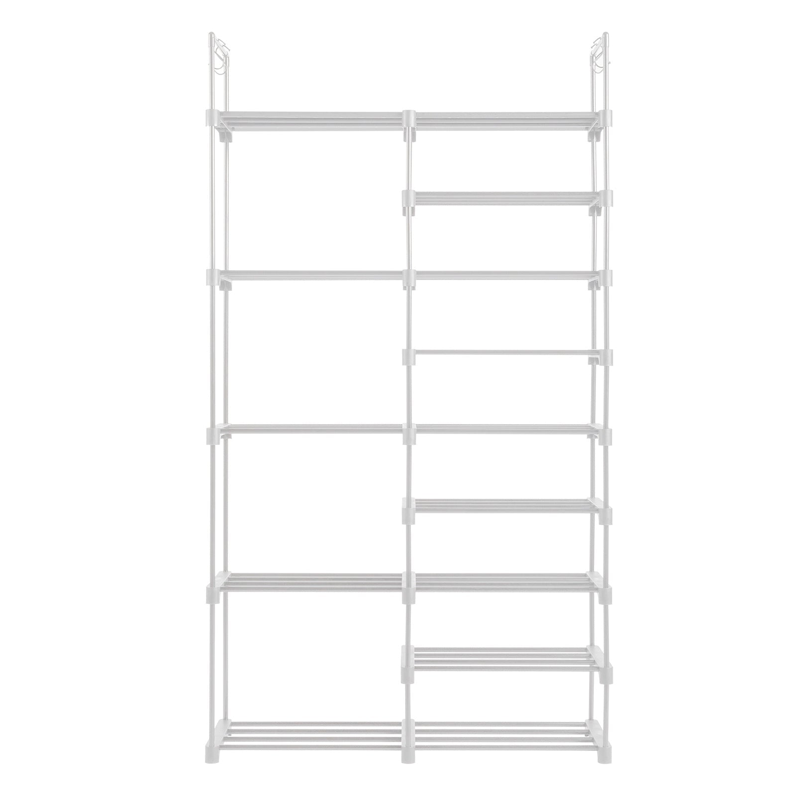 Double Row 9-Layer Shoe Rack With Handles White Inkedjoy